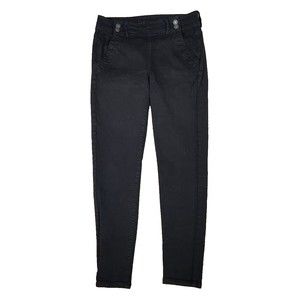 AMERICAN EAGLE Ne(x)t Level Stretch Black Hi-Rise 4-Button Flap Closure Jegging